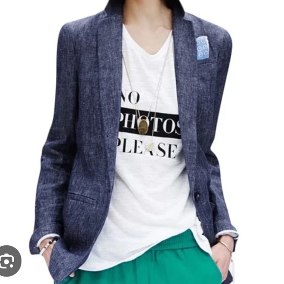 BANANA REPUBLIC BOYFRIEND LINEN  BLAZER Size 2 - Picture 11 of 11